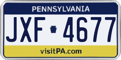 PA license plate JXF4677