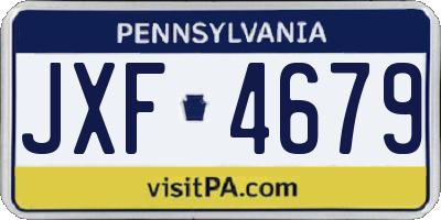 PA license plate JXF4679