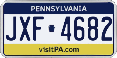 PA license plate JXF4682