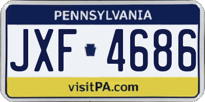 PA license plate JXF4686