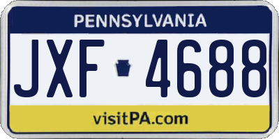 PA license plate JXF4688
