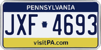 PA license plate JXF4693