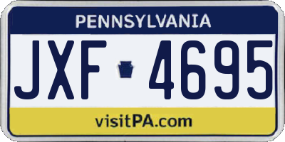 PA license plate JXF4695