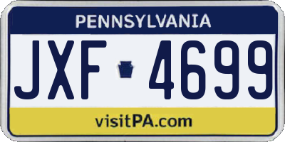 PA license plate JXF4699