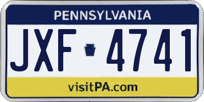 PA license plate JXF4741