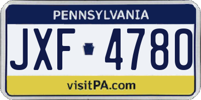 PA license plate JXF4780
