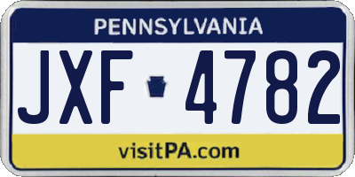 PA license plate JXF4782