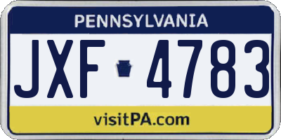 PA license plate JXF4783