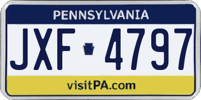 PA license plate JXF4797