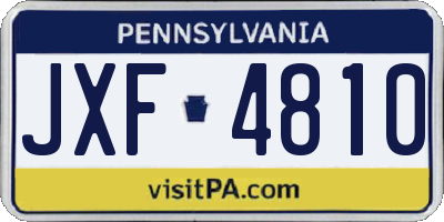 PA license plate JXF4810