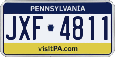 PA license plate JXF4811