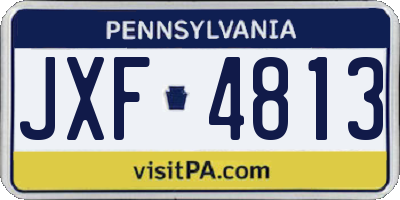 PA license plate JXF4813