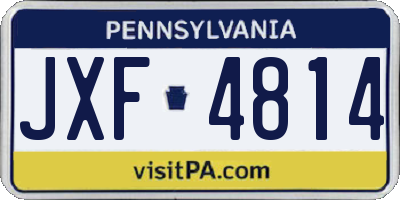 PA license plate JXF4814