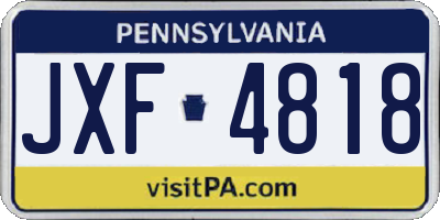 PA license plate JXF4818