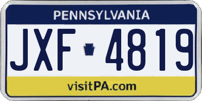 PA license plate JXF4819