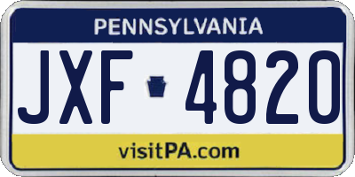 PA license plate JXF4820