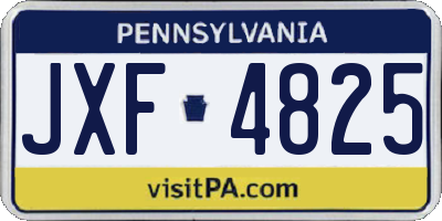 PA license plate JXF4825