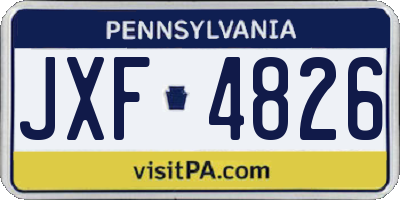 PA license plate JXF4826