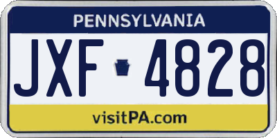 PA license plate JXF4828