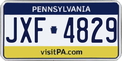 PA license plate JXF4829