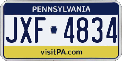 PA license plate JXF4834