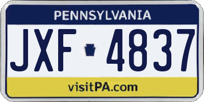 PA license plate JXF4837