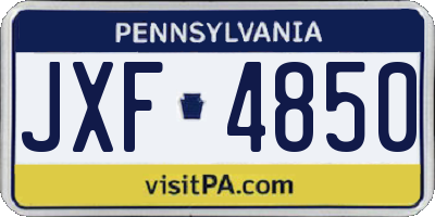PA license plate JXF4850