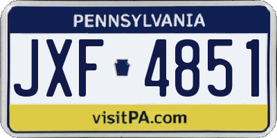 PA license plate JXF4851