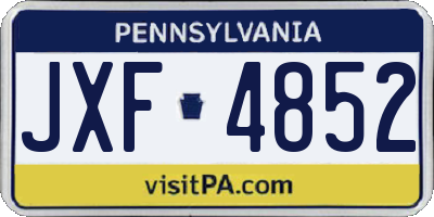 PA license plate JXF4852