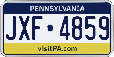 PA license plate JXF4859