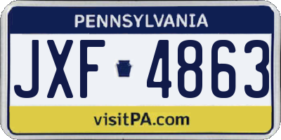 PA license plate JXF4863
