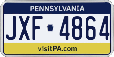 PA license plate JXF4864