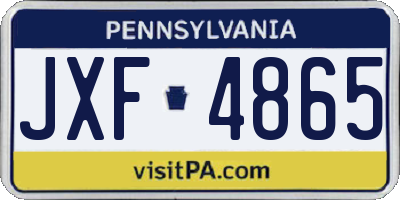 PA license plate JXF4865