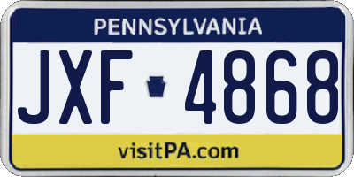 PA license plate JXF4868