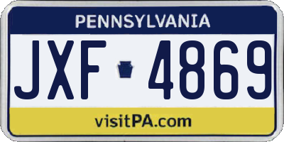 PA license plate JXF4869