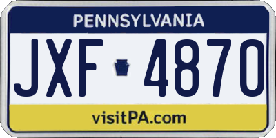 PA license plate JXF4870