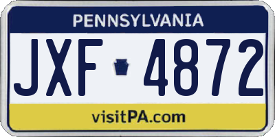PA license plate JXF4872