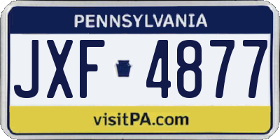 PA license plate JXF4877