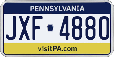 PA license plate JXF4880