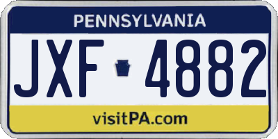 PA license plate JXF4882