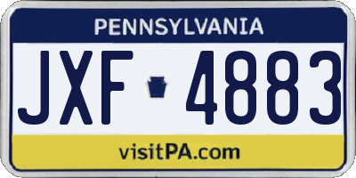 PA license plate JXF4883