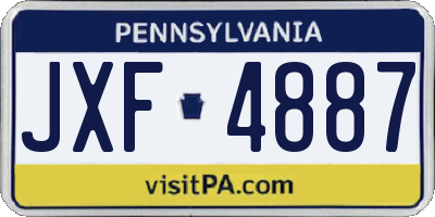 PA license plate JXF4887