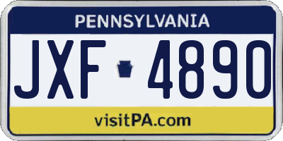 PA license plate JXF4890