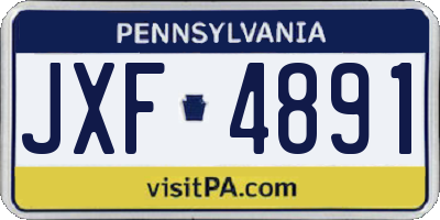 PA license plate JXF4891