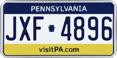 PA license plate JXF4896