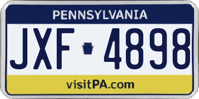 PA license plate JXF4898