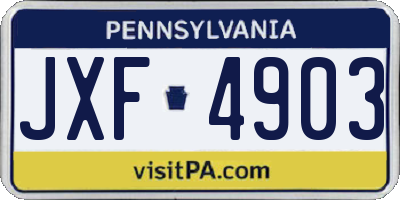 PA license plate JXF4903