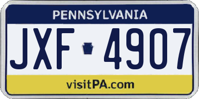 PA license plate JXF4907