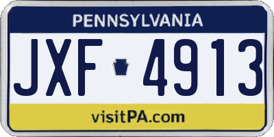 PA license plate JXF4913
