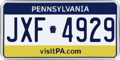 PA license plate JXF4929